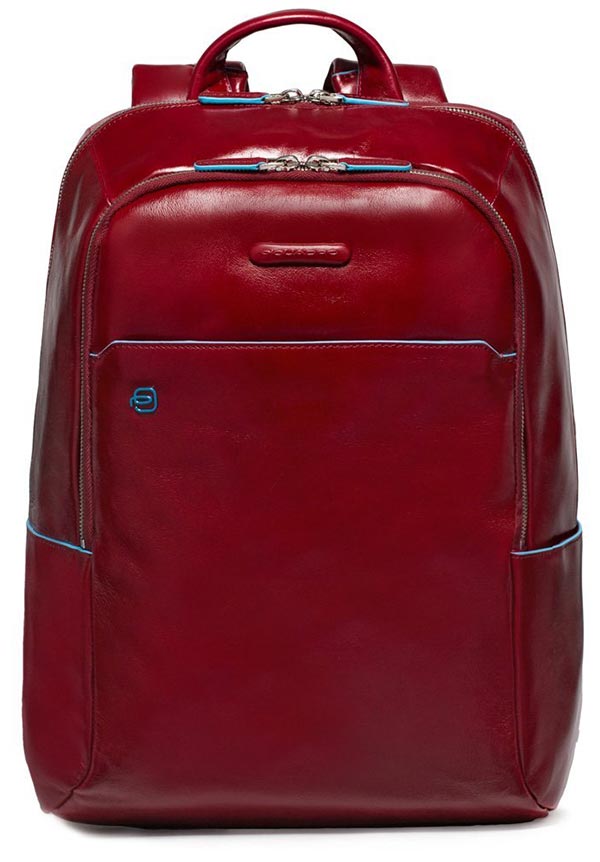 Piquadro - Zaino Fast-Check Porta Pc Blue Square con Tasca Frontale