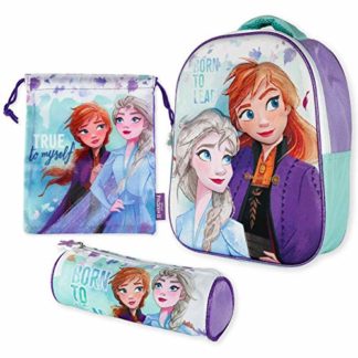 Zaino Frozen Bimba 3D, scacchetto e astuccio