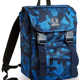 Invicta Zaino Scuola Estensibile, Camo Squared, Blu, Bambini e ragazzi, Multi Sc